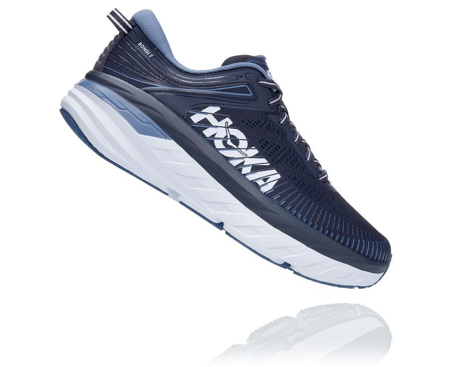 Tenis Hoka One One Hombre Azul Marino - Bondi 7 - OISL51607